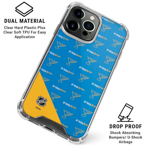 NHL St. Louis Blues Pattern iPhone 16 Pro Max Clear Case